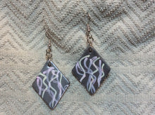 Load image into Gallery viewer, Triangle Leather Earrings with Abstract Design