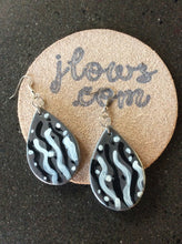 Load image into Gallery viewer, Boho Teardrop Earrings Hand Painted Leather