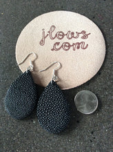 Load image into Gallery viewer, Boho Teardrop Earrings in Stingray and Leather