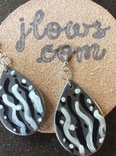 Load image into Gallery viewer, Boho Teardrop Earrings Hand Painted Leather