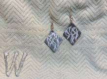 Load image into Gallery viewer, Triangle Leather Earrings with Abstract Design