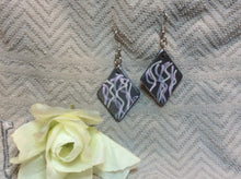 Load image into Gallery viewer, Triangle Leather Earrings with Abstract Design