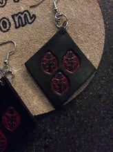 Load image into Gallery viewer, Ladybug Leather Earrings Triangle Shape