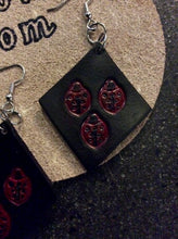Load image into Gallery viewer, Ladybug Leather Earrings Triangle Shape