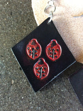 Load image into Gallery viewer, Ladybug Leather Earrings Triangle Shape