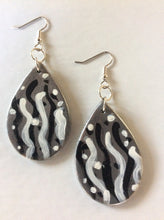 Load image into Gallery viewer, Boho Teardrop Earrings Hand Painted Leather
