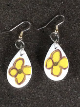 Load image into Gallery viewer, Floral Hand Painted Leather Earrings Boho Style
