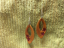 Load image into Gallery viewer, Floral Earrings Hand Tooled Leather
