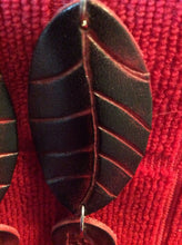 Load image into Gallery viewer, Leaf Earrings with Ladybugs in Leather
