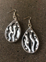 Load image into Gallery viewer, Boho Teardrop Earrings Hand Painted Leather
