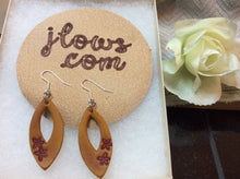 Load image into Gallery viewer, Floral Earrings Hand Tooled Leather
