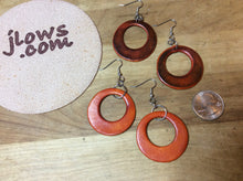 Load image into Gallery viewer, Leather Hoop Earrings in Assorted Colors
