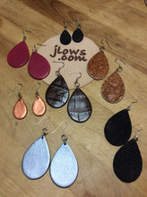 Load image into Gallery viewer, Teardrop Leather Earrings Small Boho Chic in Assorted Solid Colors
