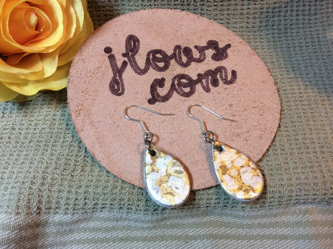 Teardrop Leather Earrings Small Boho Chic in Assorted Designs & Colors
