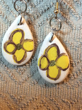 Load image into Gallery viewer, Floral Hand Painted Leather Earrings Boho Style
