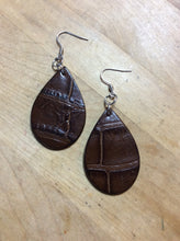 Load image into Gallery viewer, Alligator &amp; Leather Teardrop Earrings
