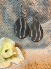 Load image into Gallery viewer, Teardrop Leather Earrings in Gray Tones
