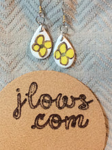 Load image into Gallery viewer, Floral Hand Painted Leather Earrings Boho Style
