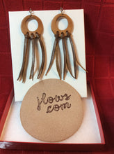 Load image into Gallery viewer, Long Tassle &amp; Hoop Earrings in Leather
