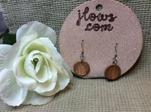 Load image into Gallery viewer, Hand Painted Copper and Gold Leather Circle Earrings
