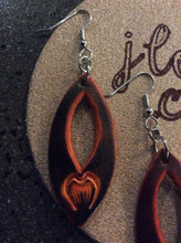 Load image into Gallery viewer, Leather Earrings in Eclipse Shape
