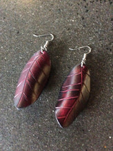 Load image into Gallery viewer, Bohemian Leather Leaf Earrings
