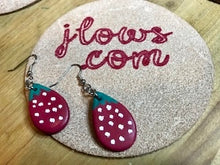 Load image into Gallery viewer, Strawberry Hand Painted Leather Earrings
