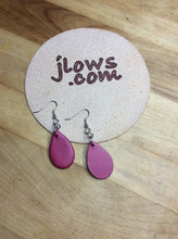 Load image into Gallery viewer, Teardrop Leather Earrings Small Boho Chic in Assorted Solid Colors
