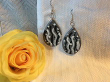 Load image into Gallery viewer, Boho Teardrop Earrings Hand Painted Leather
