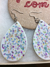 Load image into Gallery viewer, Multi-colored Large Teardrop Leather Earrings
