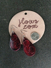 Load image into Gallery viewer, Leather Rose Earrings Custom Made Boho Style
