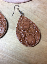 Load image into Gallery viewer, Alligator and Real Leather Boho Teardrop Earrings
