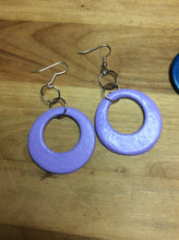 Load image into Gallery viewer, Leather Hoop Earrings in Assorted Colors
