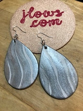 Load image into Gallery viewer, Teardrop Leather Earrings in Gray Tones
