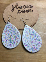 Load image into Gallery viewer, Multi-colored Large Teardrop Leather Earrings
