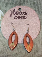 Load image into Gallery viewer, Copper and Gold Hand Painted Leather Earrings
