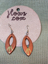 Load image into Gallery viewer, Copper and Gold Hand Painted Leather Earrings
