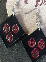 Load image into Gallery viewer, Ladybug Leather Earrings Triangle Shape
