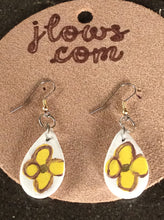 Load image into Gallery viewer, Floral Hand Painted Leather Earrings Boho Style
