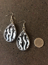 Load image into Gallery viewer, Boho Teardrop Earrings Hand Painted Leather
