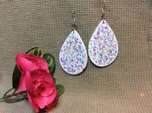 Load image into Gallery viewer, Multi-colored Large Teardrop Leather Earrings
