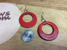 Load image into Gallery viewer, Leather Hoop Earrings in Assorted Colors
