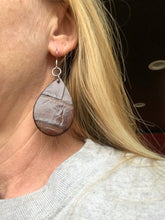 Load image into Gallery viewer, Alligator &amp; Leather Teardrop Earrings
