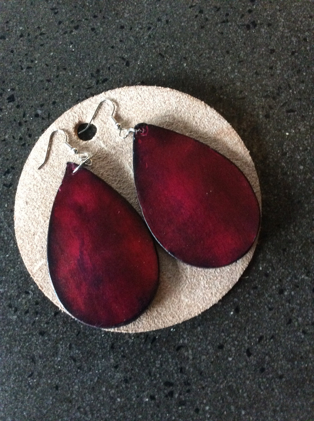 Bohemian Leather Teardrop Earrings