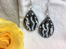 Load image into Gallery viewer, Boho Teardrop Earrings Hand Painted Leather
