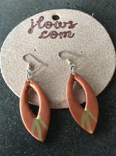 Load image into Gallery viewer, Copper and Gold Hand Painted Leather Earrings
