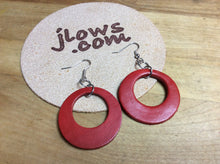 Load image into Gallery viewer, Leather Hoop Earrings in Assorted Colors
