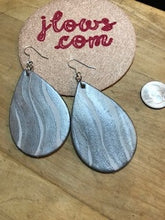 Load image into Gallery viewer, Teardrop Leather Earrings in Gray Tones
