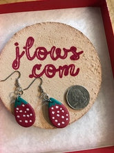 Load image into Gallery viewer, Strawberry Hand Painted Leather Earrings
