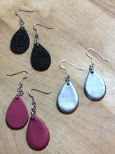 Load image into Gallery viewer, Teardrop Leather Earrings Small Boho Chic in Assorted Solid Colors
